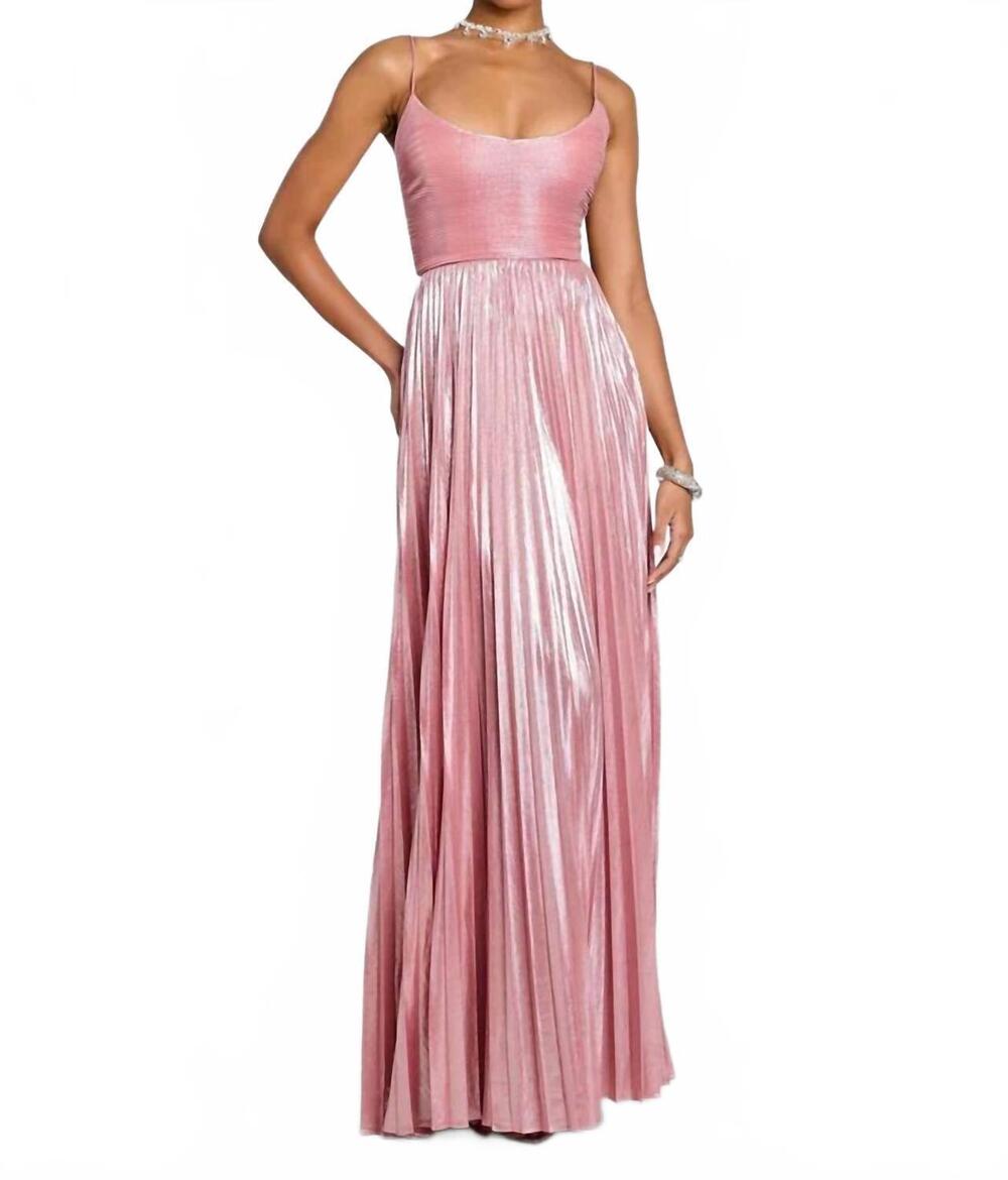 NEW RETROFETE rhosyn dress in metallic rosa
